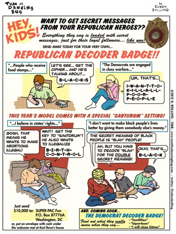 Republican Decoder Badge Tom the Dancing Bug